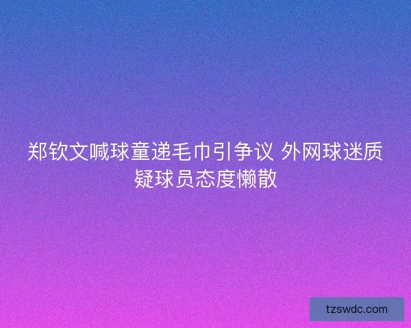 郑钦文喊球童递毛巾引争议 外网球迷质疑球员态度懒散
